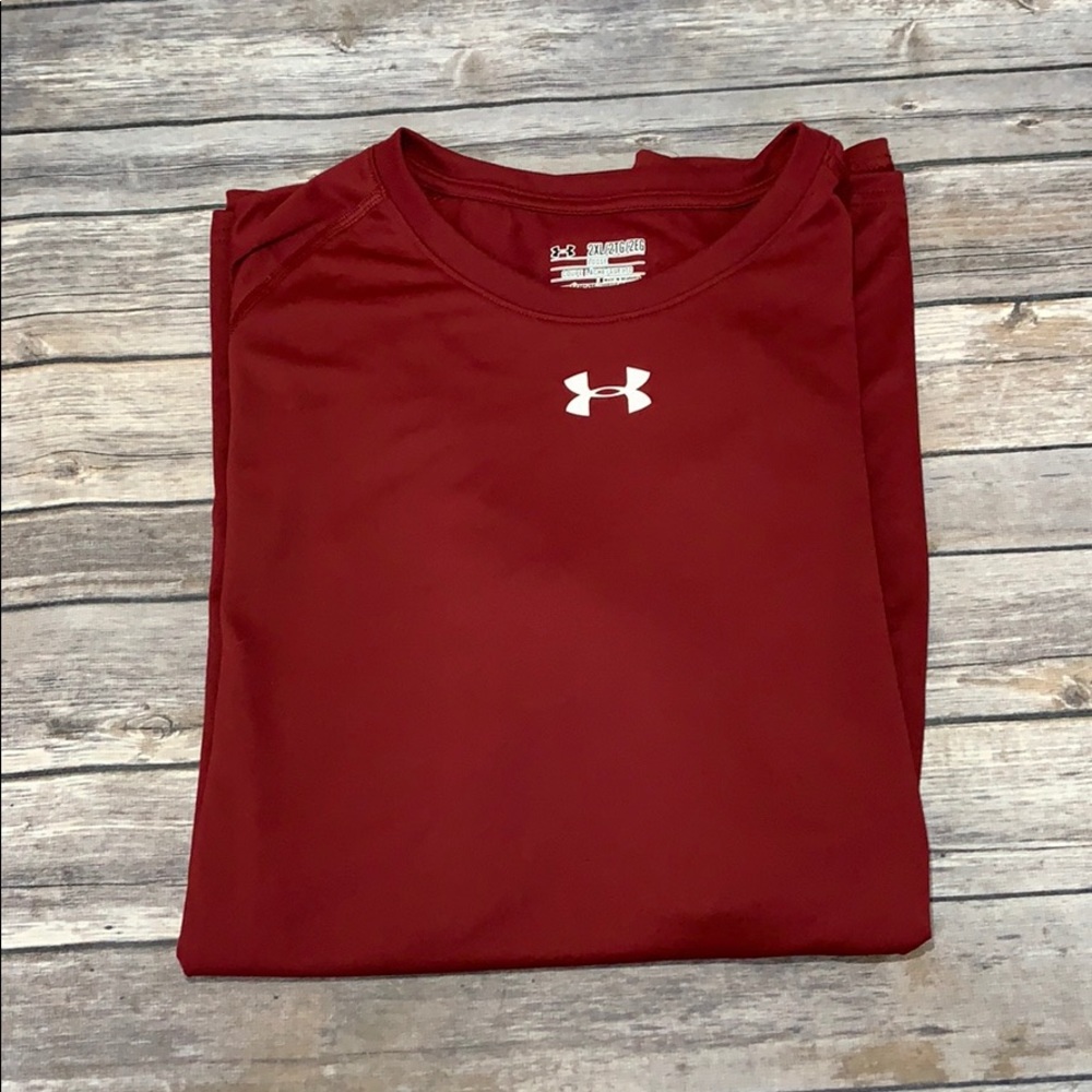 Under Armour heat gear red shirt size 2XL